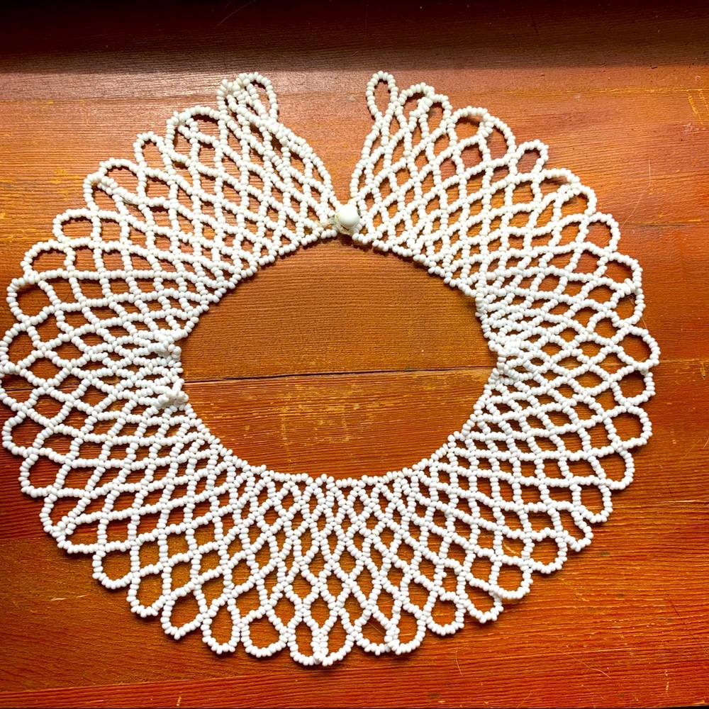 Vintage RBG style beaded Jabot, hand made